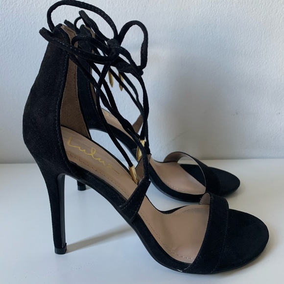 lulus black strappy heels